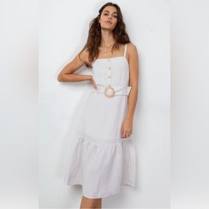 🆕 Astrid Belted Linen Midi Dress